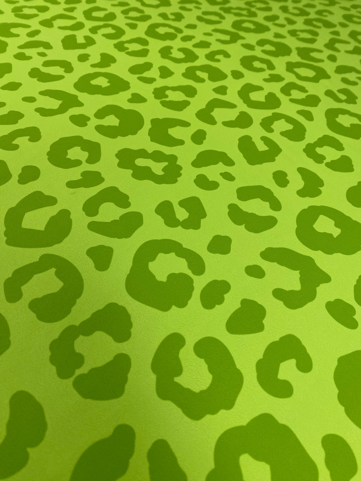 Neon Green Leopard Print Fabric