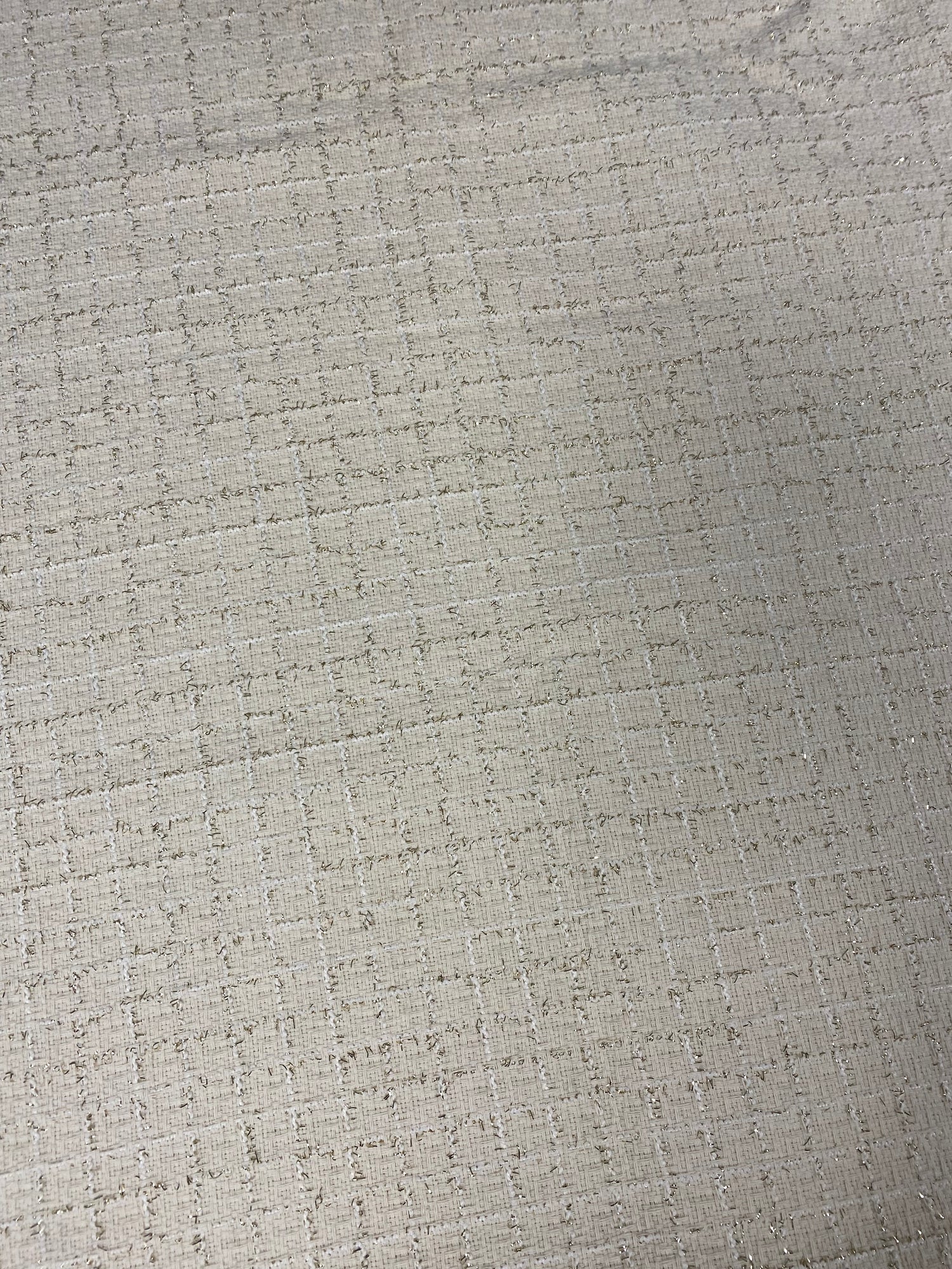 Weißer glitzernder Tweedstoff