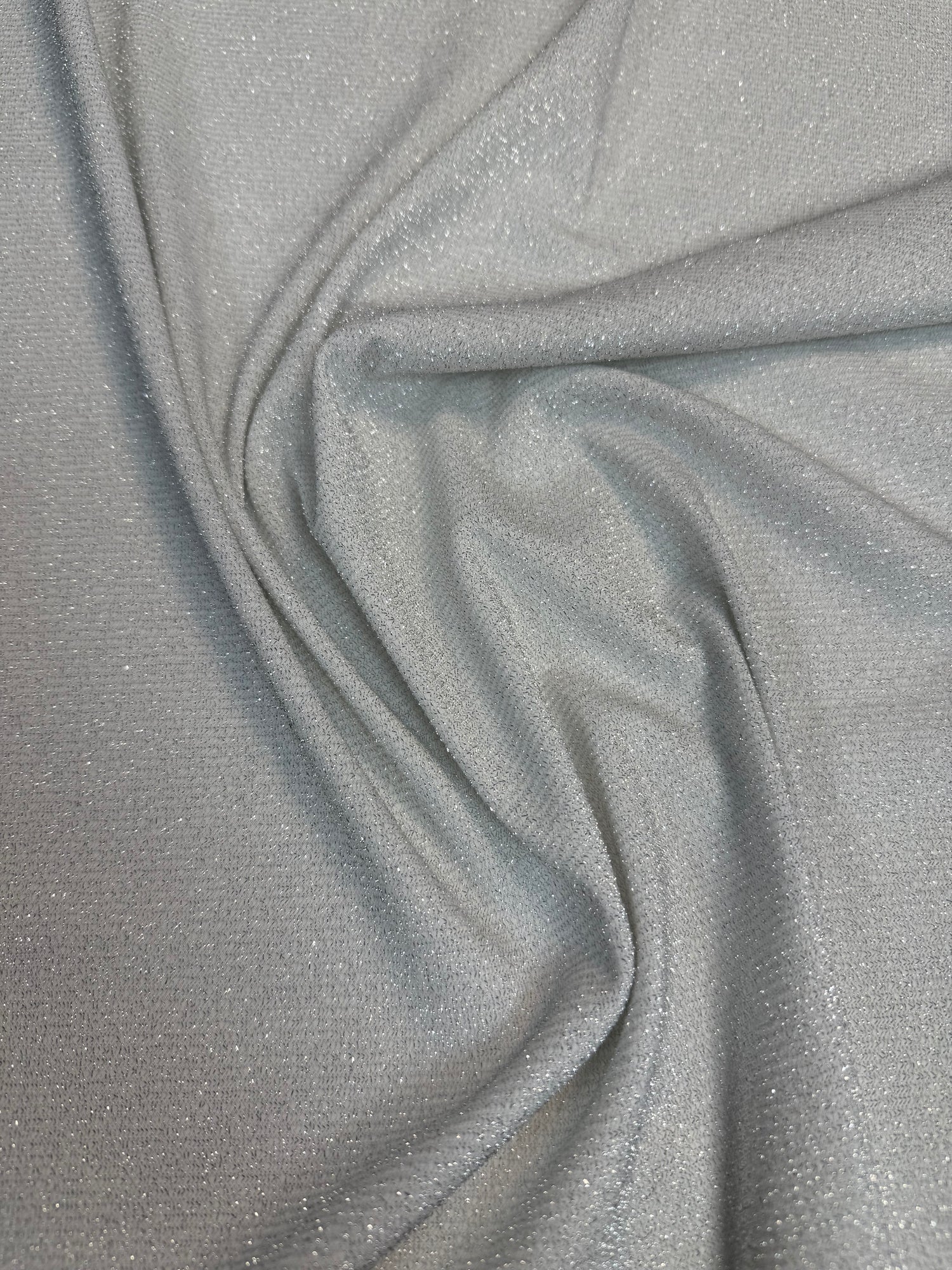 Silver Shimmer Lurex Fabric by the Metre