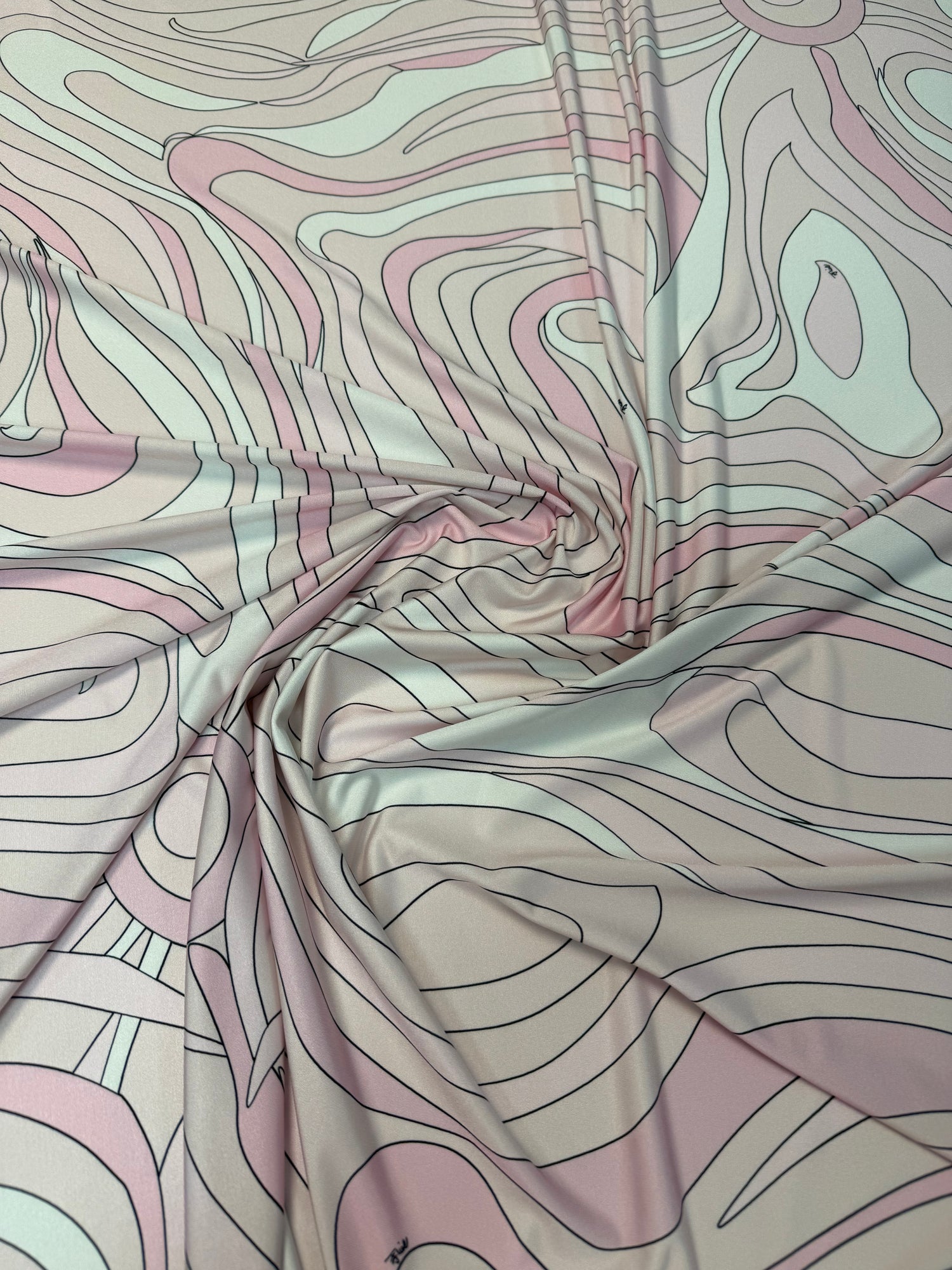 Pastel Marble Swirl Fabric by the Metre