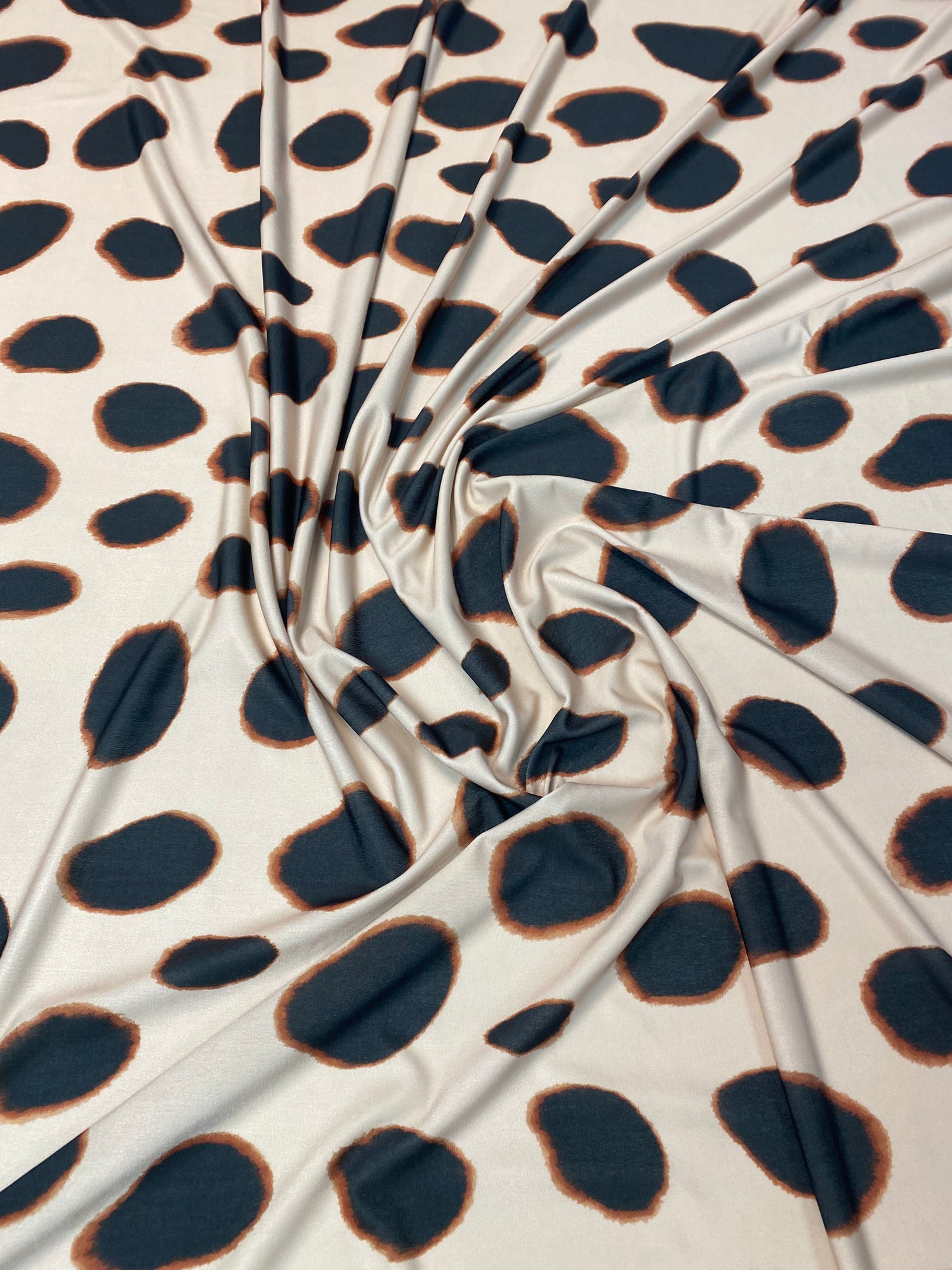 Beige Abstract Animal Spot Fabric by the Metre
