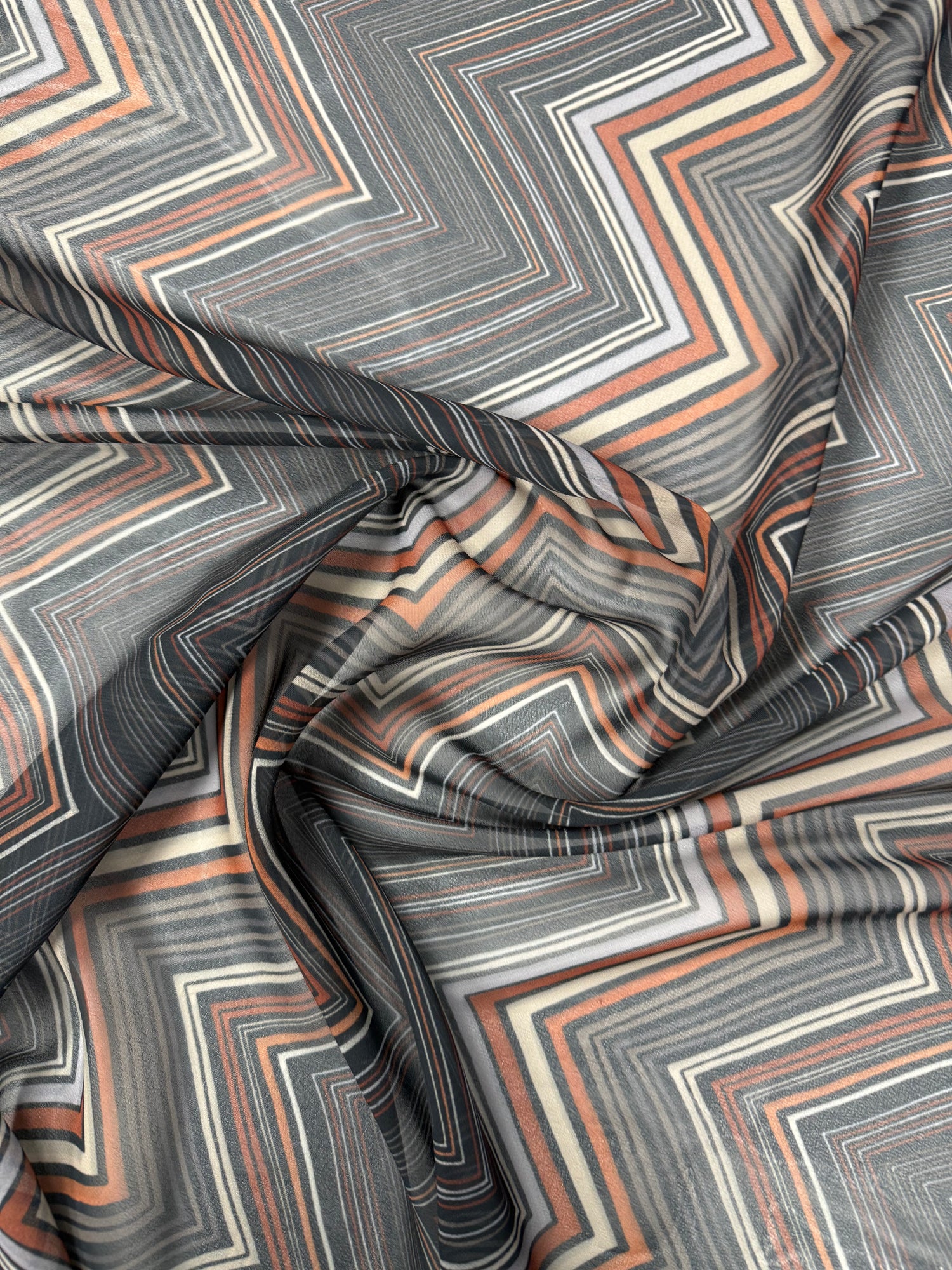 Zigzag Pattern Fabric – Textured Modern Dress Material