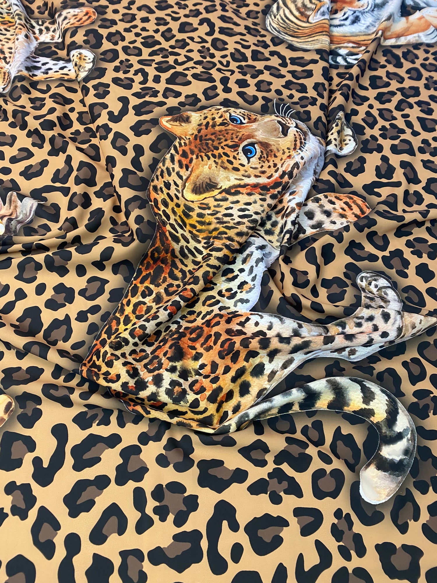 Leopard Print Crepe Fabric by Metre