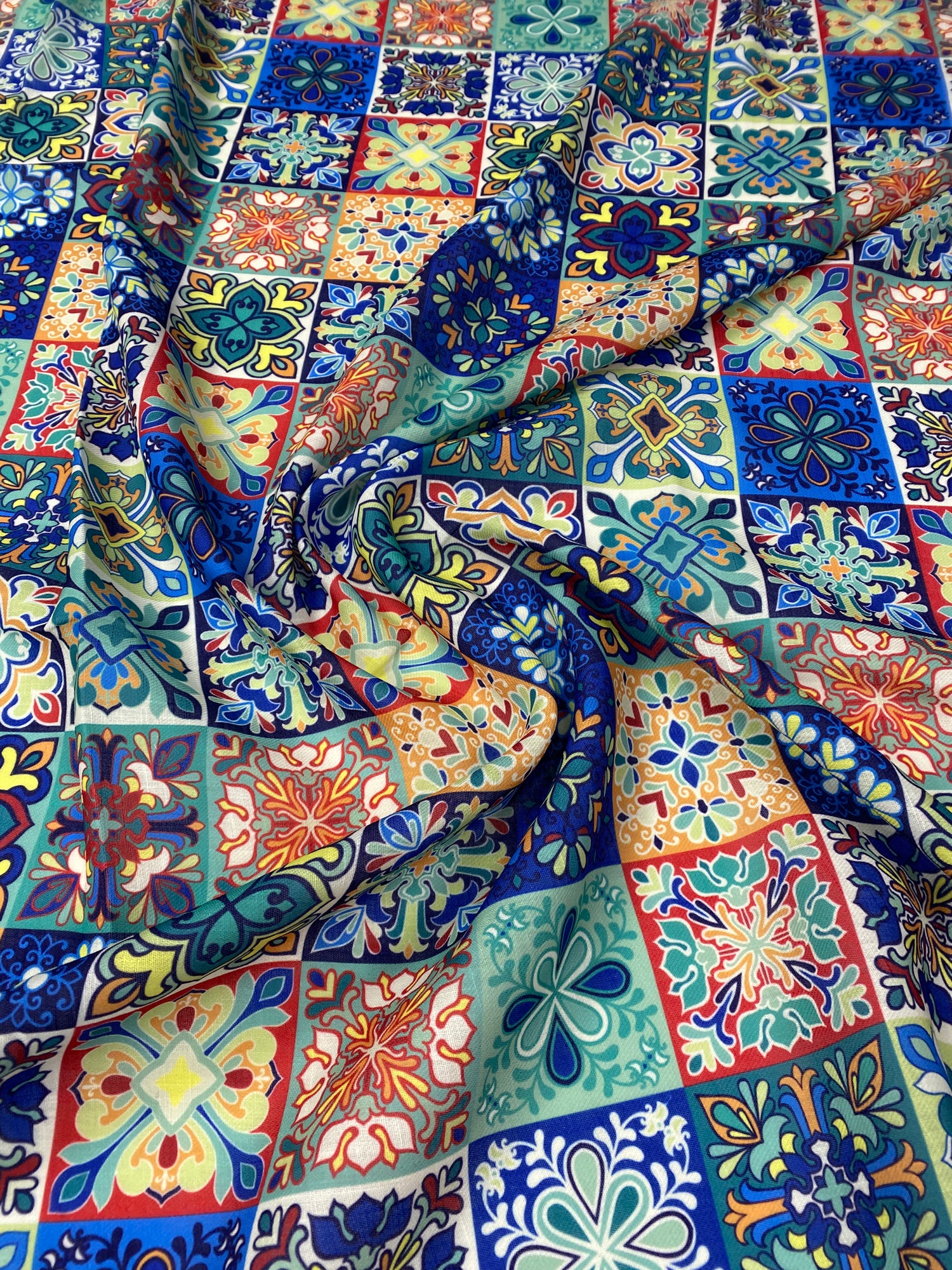 Tile Pattern Fabric by Metre