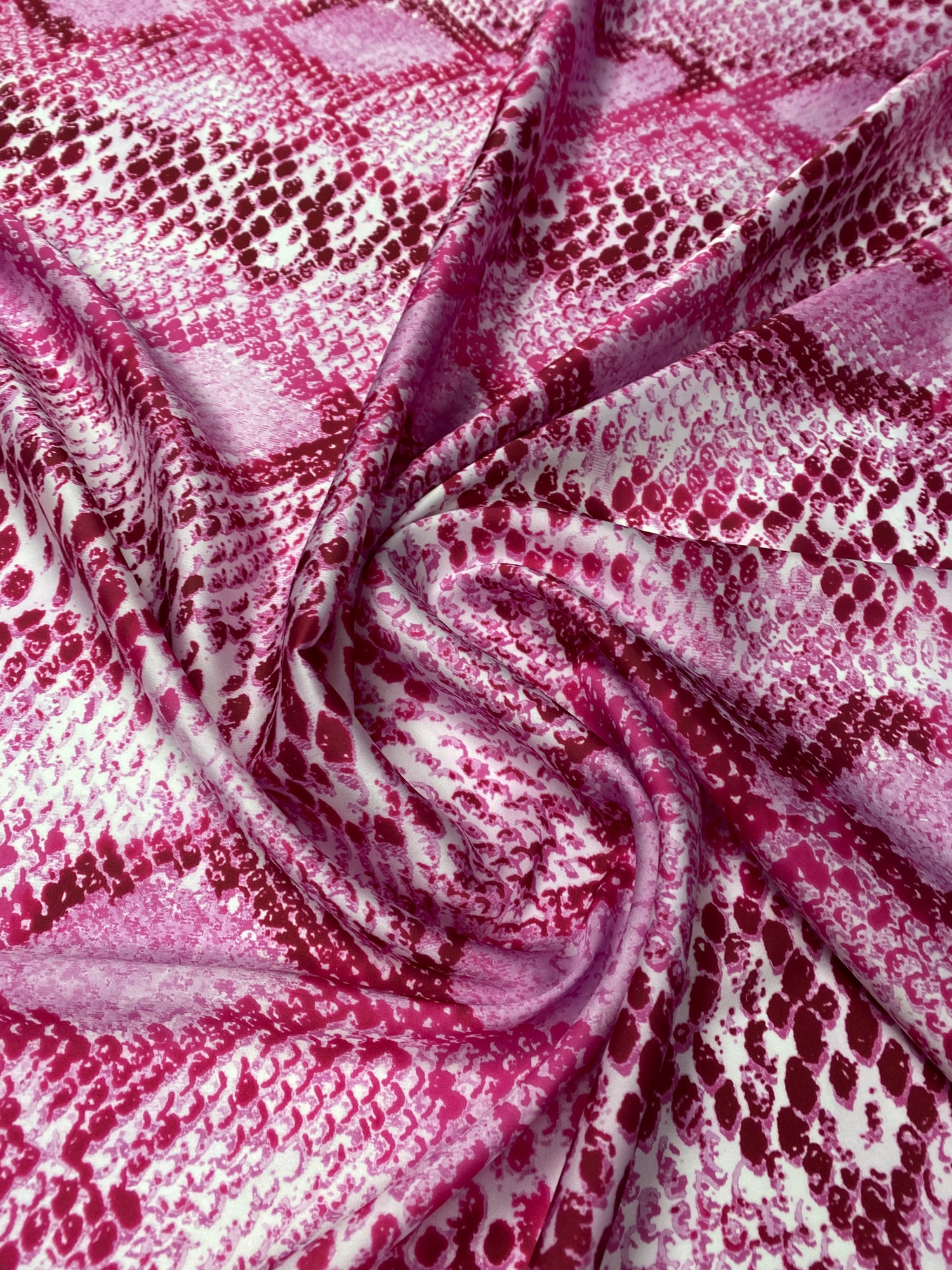 Pink and White Snake Skin Fabric by the Metre