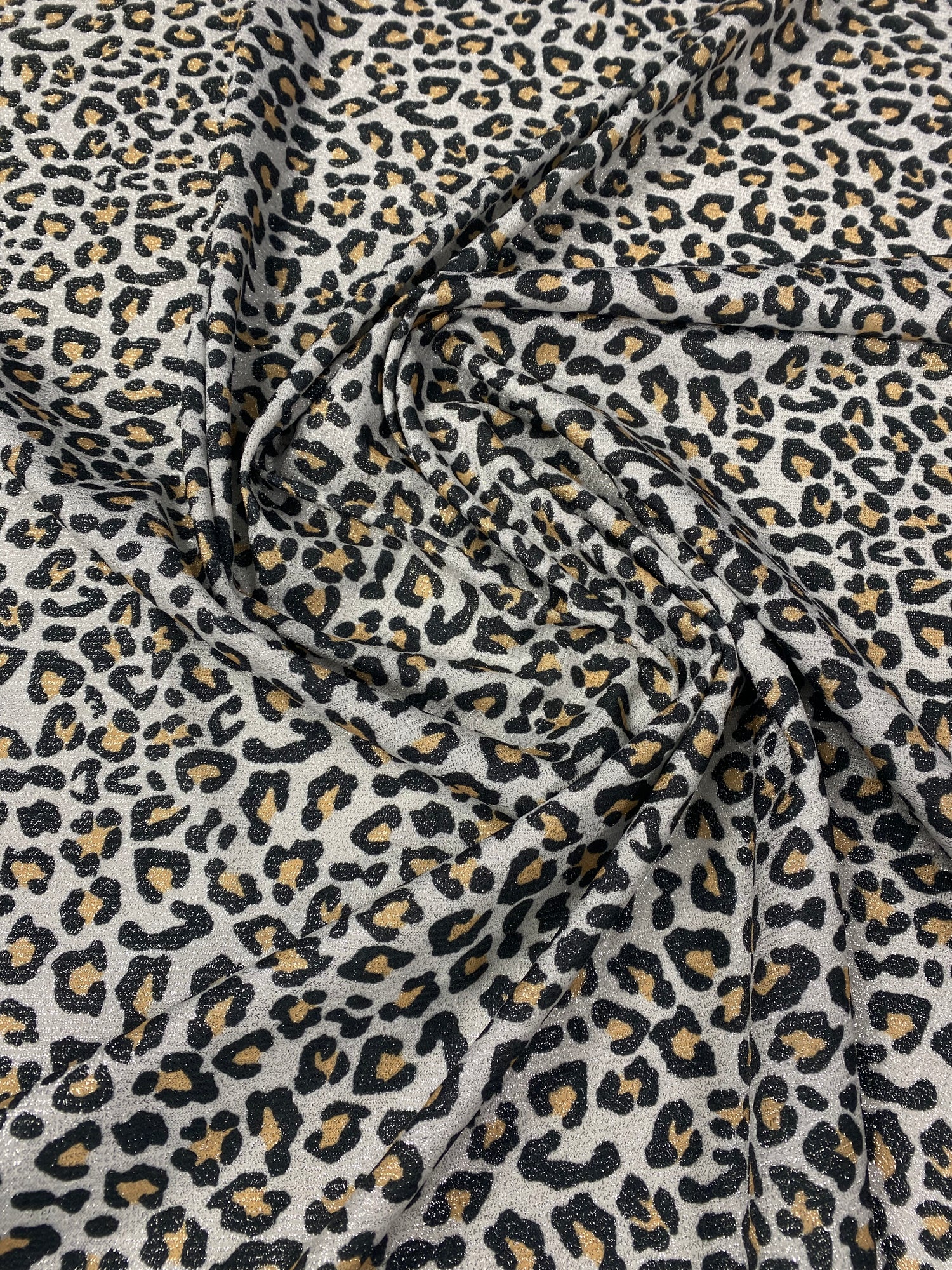 Little Leopard Pattern Stretch Lurex Fabric