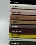 Organic Cotton Linen Fabric by the Metre – Sustainable Natural Blend for Dressmaking & Home Décor color swatches.
