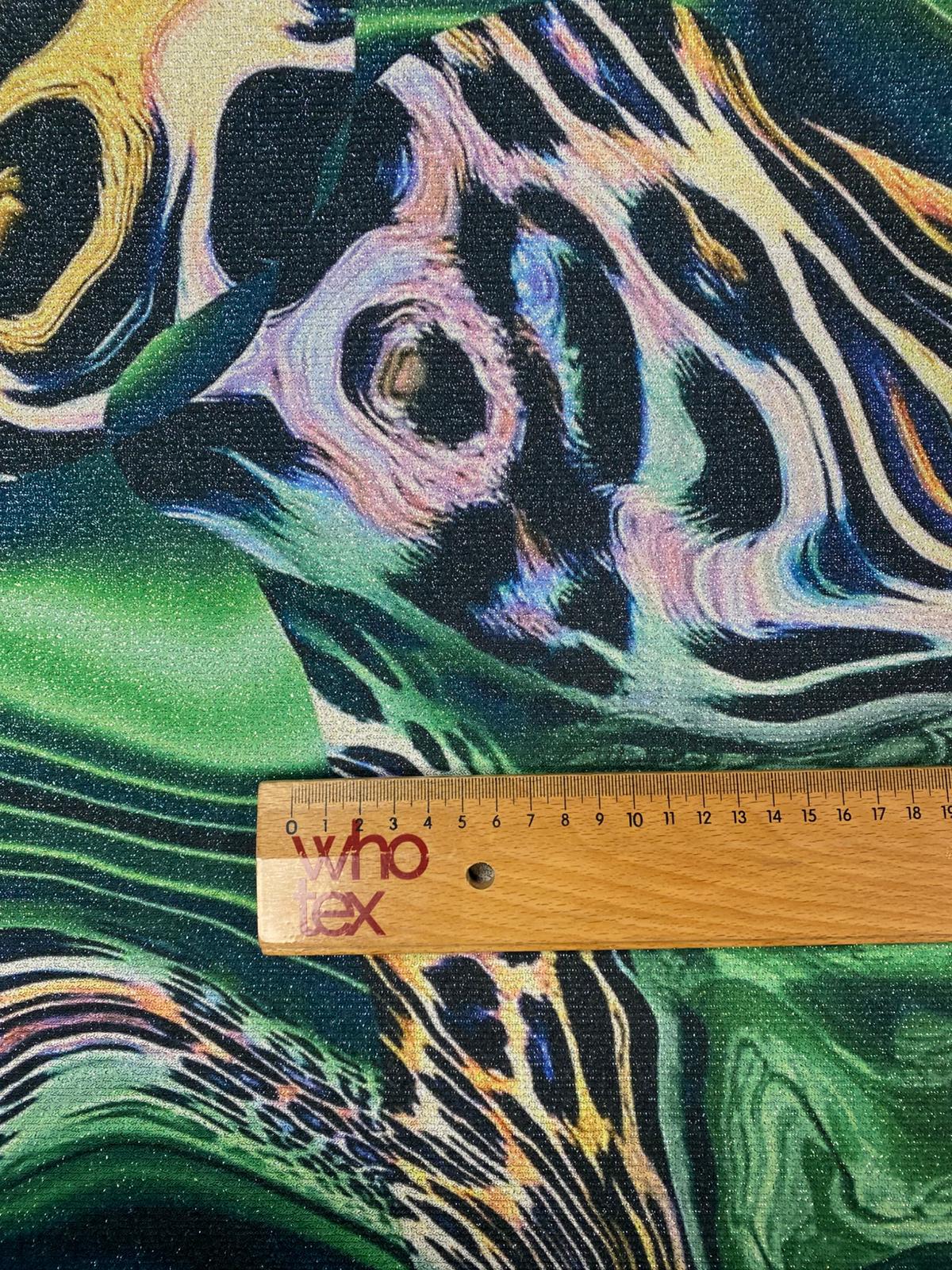 Abstract Animal Lurex Fabric by the Metre - Whotex Fabrics London