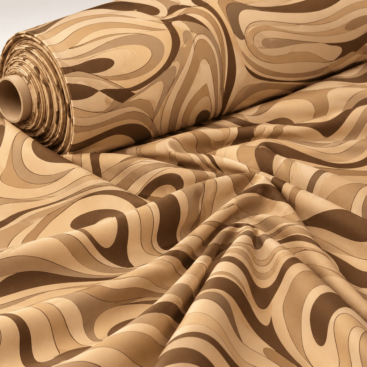 Abstract Beige Marble Swirl Fabric by the Metre - Whotex Fabrics London