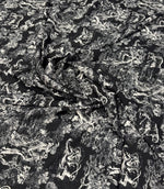 Abstract Black & White Crepe Fabric by the Metre - Whotex Fabrics London