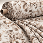 Abstract Brown Floral Fabric by Metre - Whotex Fabrics London