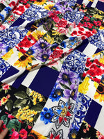 Abstract Italian Pattern Fabrics, Majolica Pattern Premium Fabric, Fabric By The Metre - Whotex Online Fabric Store