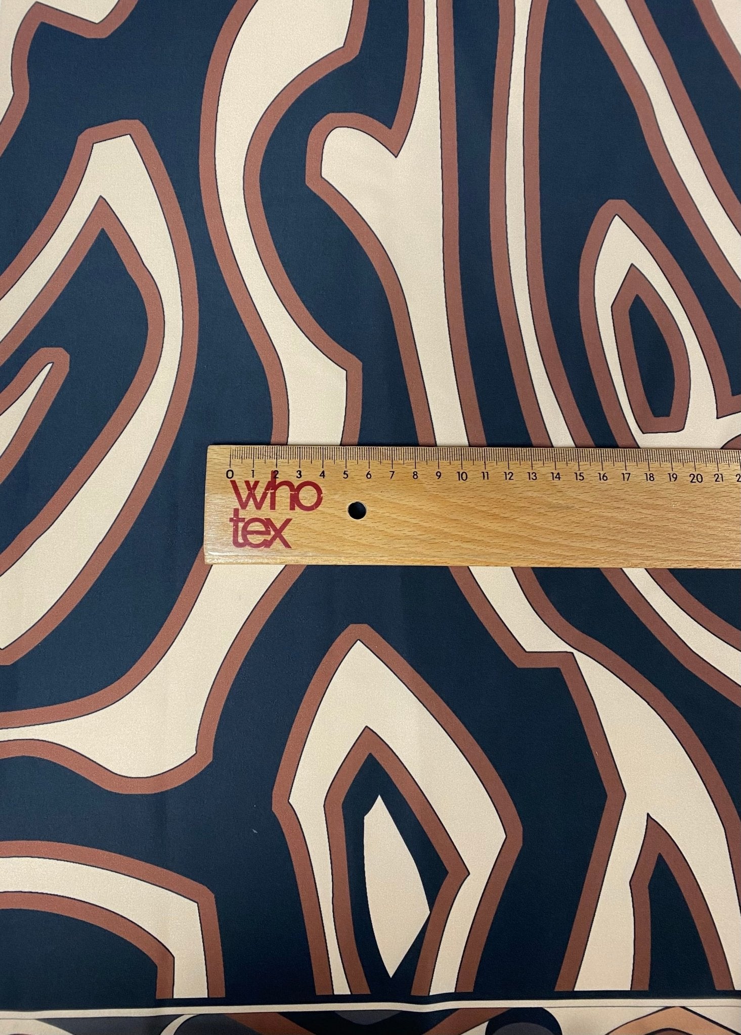 Abstract Lines Fabric – Beige Brown Graphic Print by the Metre - Whotex Fabrics London