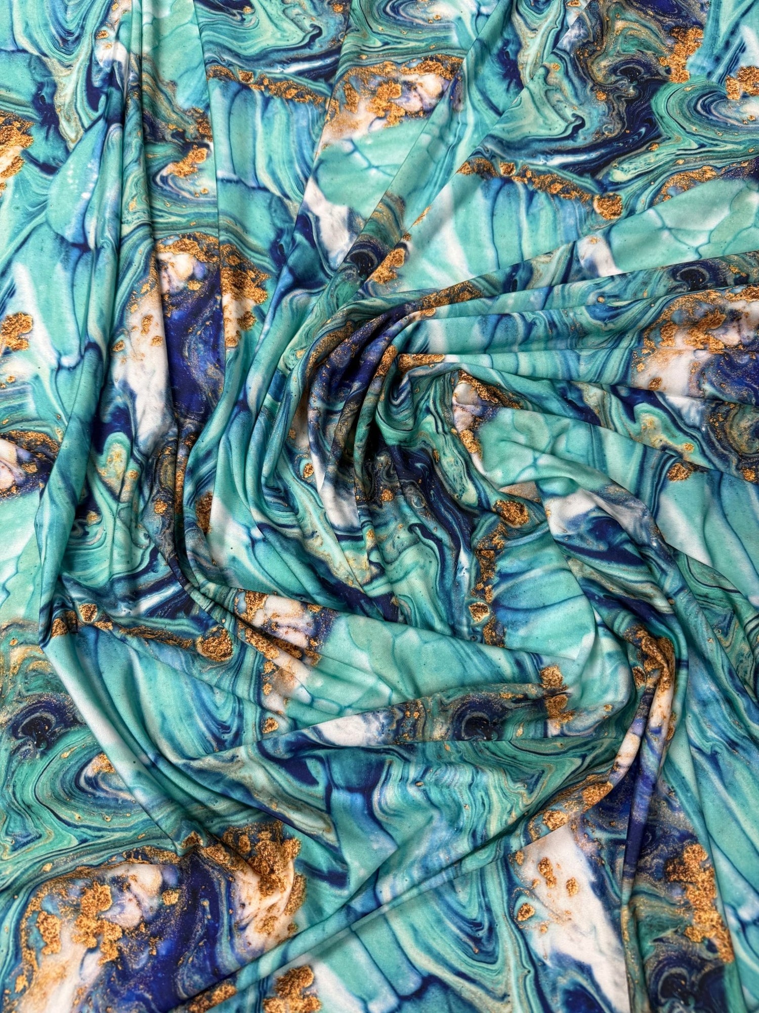 Abstract Marble Print Stretch Spandex Fabric by the Metre - Whotex Fabrics London