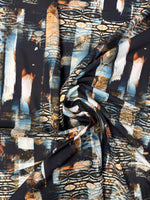 Abstract Pattern Crepe Fabric by the Metre - Whotex Fabrics London