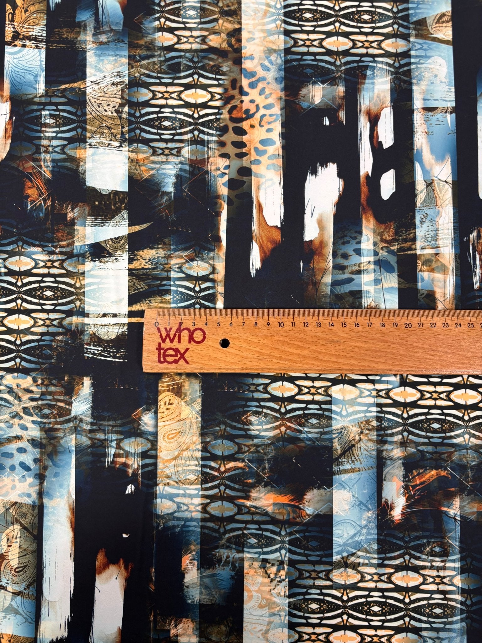 Abstract Pattern Crepe Fabric by the Metre - Whotex Fabrics London