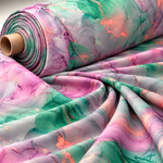 Abstract Print Poly Linen Fabric by the Metre - Whotex Fabrics London