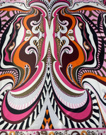 Abstract Retro Fabric – Pink, Orange & Brown Design - Whotex Fabrics London