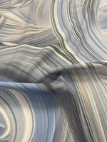 Abstract Swirl Pattern Fabric in Neutral Tones – Modern Brushstroke Design - Whotex Online Fabric Store