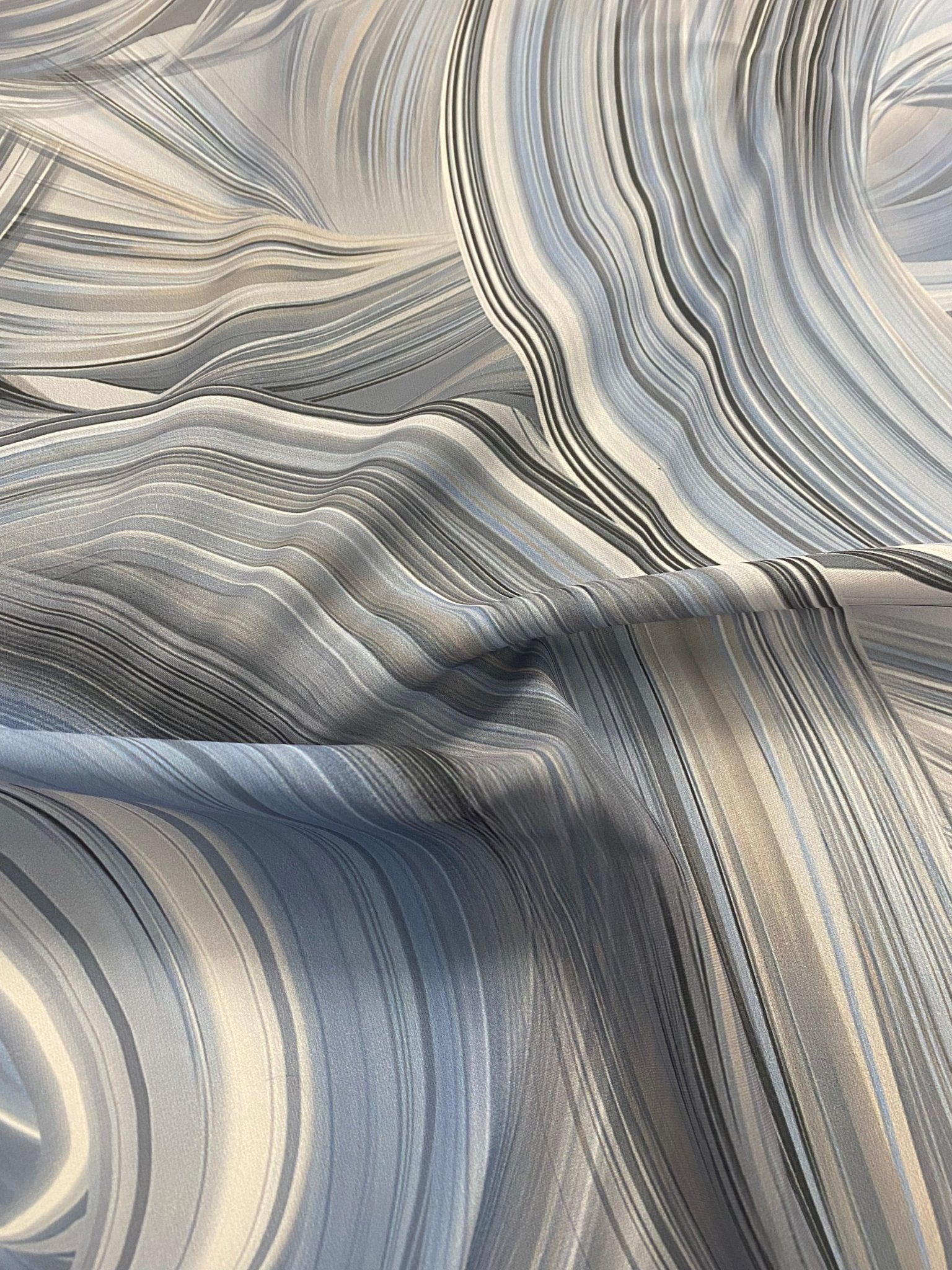 Abstract Swirl Pattern Fabric in Neutral Tones – Modern Brushstroke Design - Whotex Online Fabric Store