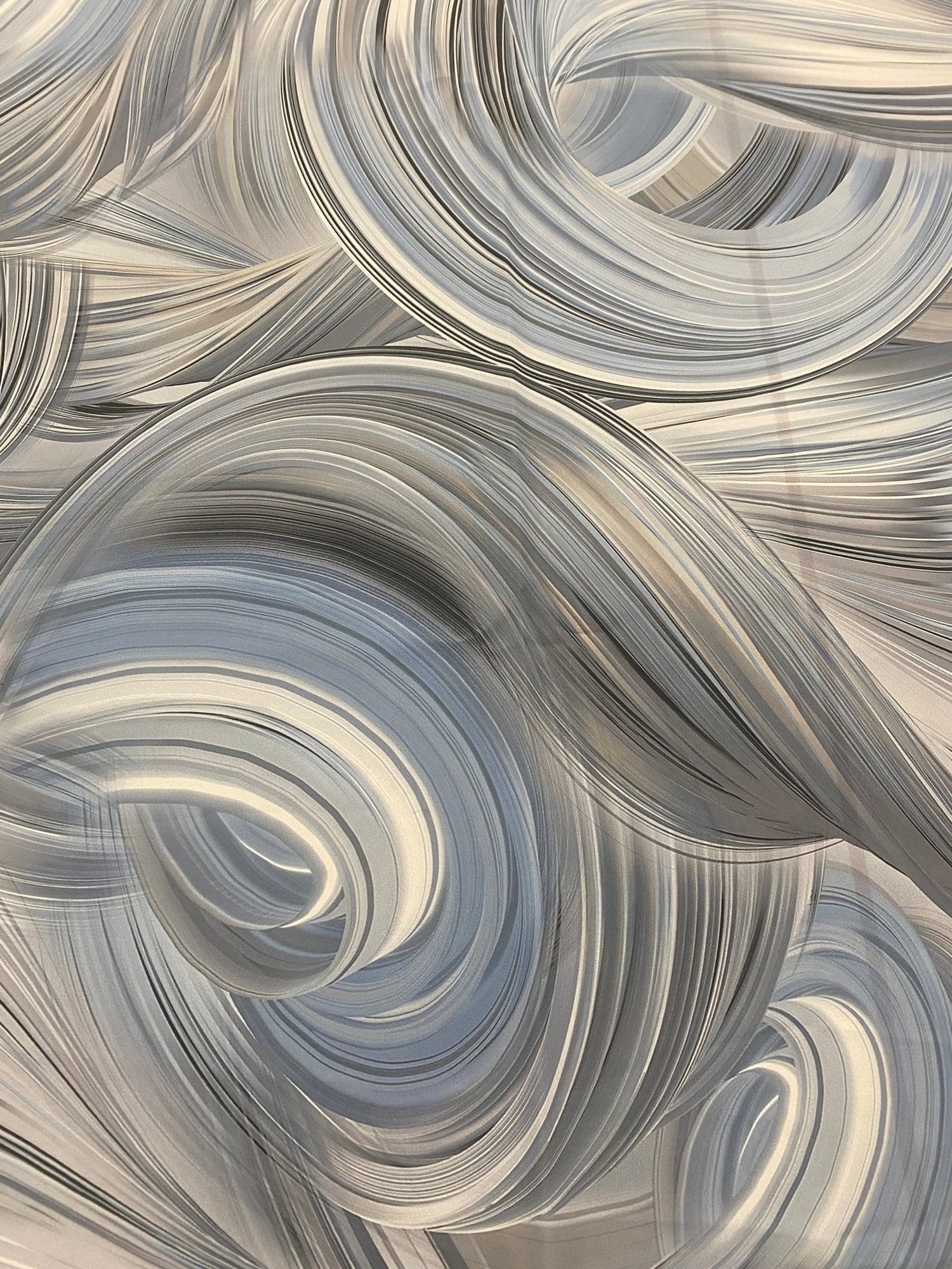Abstract Swirl Pattern Fabric in Neutral Tones – Modern Brushstroke Design - Whotex Online Fabric Store