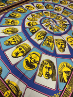 Ancient Greek Mask Print Chiffon Satin Fabric by the Metre - Whotex Online Fabric Store