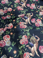Angel Print Fabric, Floral Pattern Fabric By The Yard - Whotex Online Fabric Store