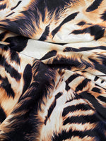 Animal Print Stretch Velvet Fabric by the Metre - Whotex Fabrics London
