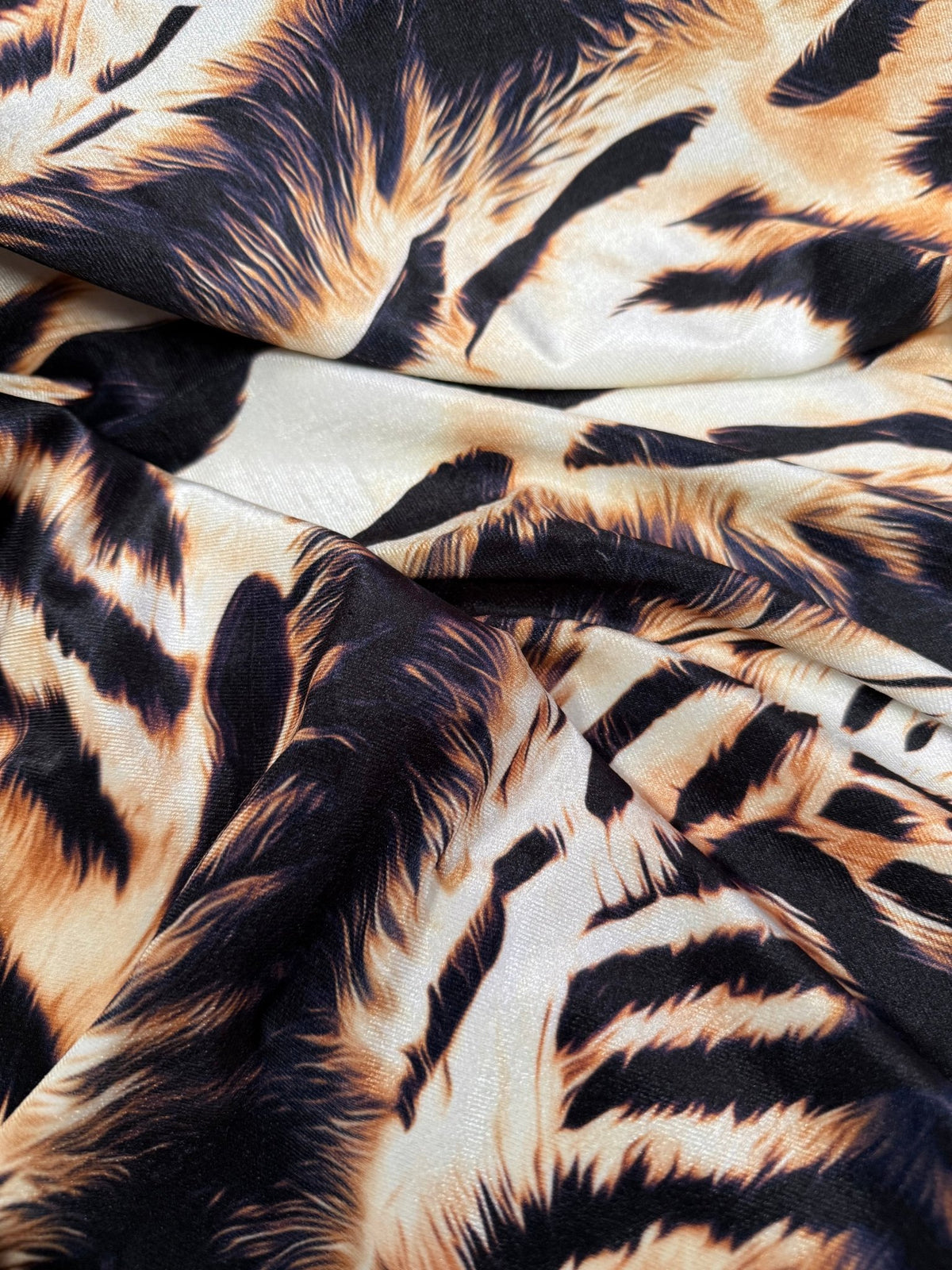Animal Print Stretch Velvet Fabric by the Metre - Whotex Fabrics London