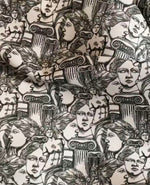 Antik Greek Print Fabric, Gray Color Fabric By The Yard - Whotex Online Fabric Store