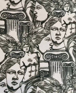 Antik Greek Print Fabric, Gray Color Fabric By The Yard - Whotex Online Fabric Store