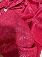 Barbie color Lurex Fabric, Fushsia Color Glitter 4 - Way Stretch - Whotex Online Fabric Store