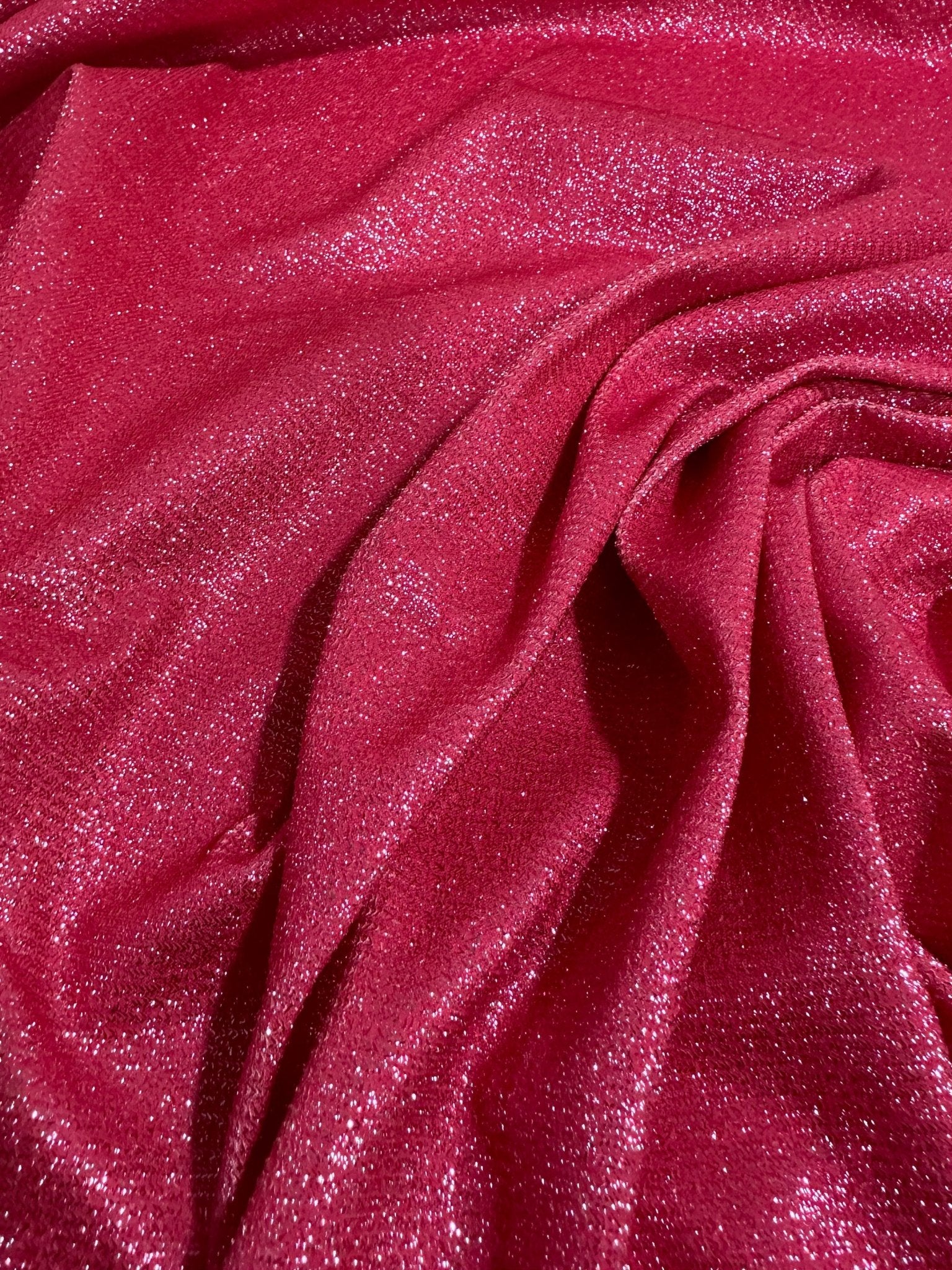 Barbie color Lurex Fabric, Fushsia Color Glitter 4 - Way Stretch - Whotex Online Fabric Store