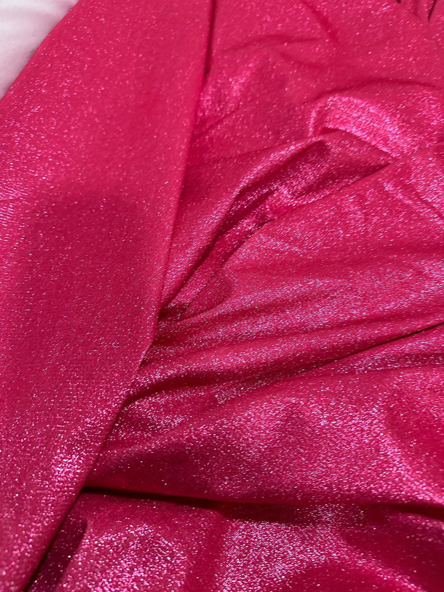 Barbie color Lurex Fabric, Fushsia Color Glitter 4 - Way Stretch - Whotex Online Fabric Store