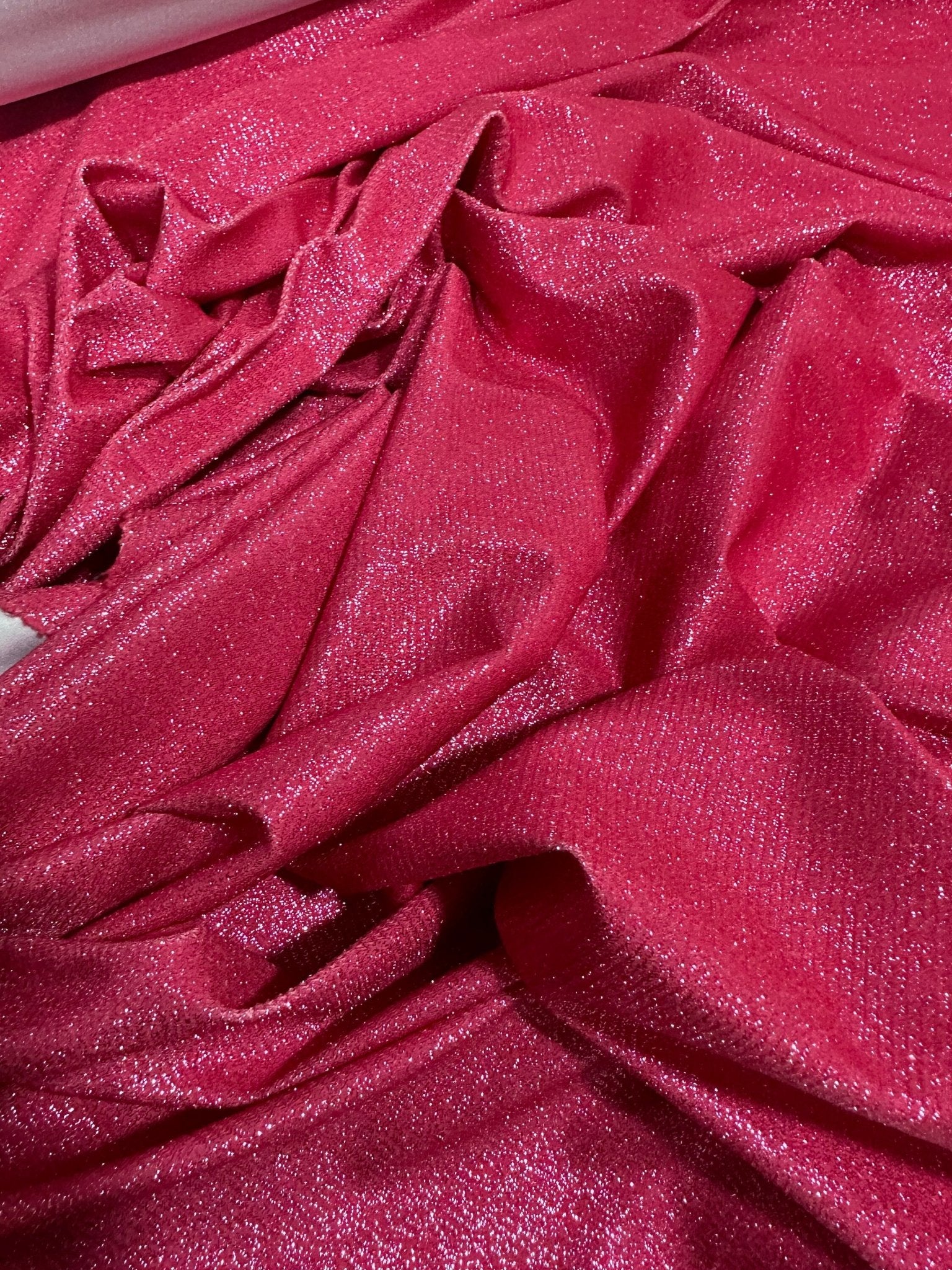 Barbie color Lurex Fabric, Fushsia Color Glitter 4 - Way Stretch - Whotex Online Fabric Store