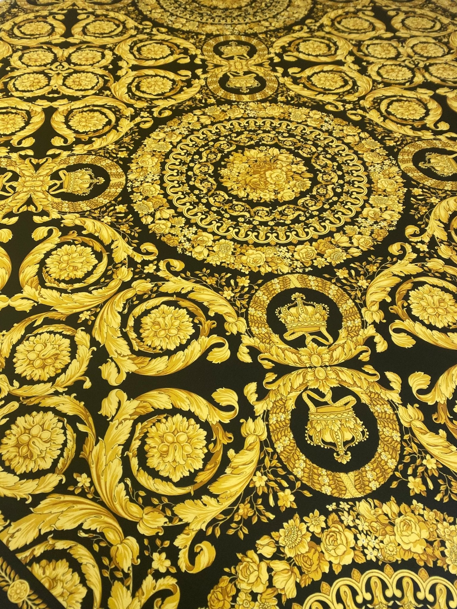 Baroque Black and Gold Upholstery Fabric - Whotex Online Fabric Store