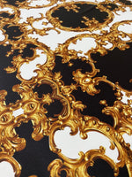 Baroque Black White Gold Pattern Fabric by the Yard for Elegant Crafts - Whotex Online Fabric Store