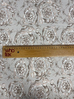 Baroque Floral Damask Fabric in Beige and Taupe - Whotex Online Fabric Store