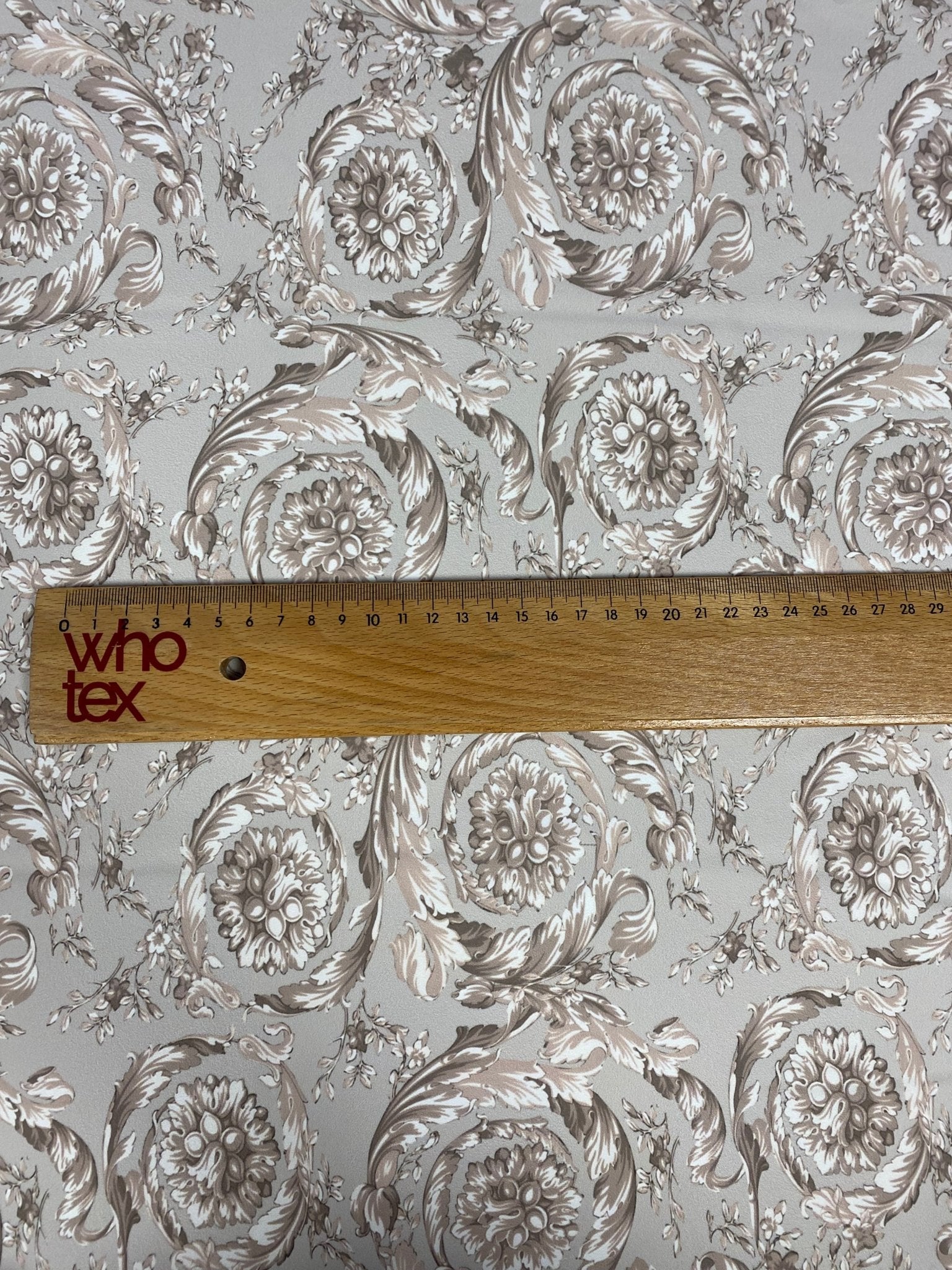 Baroque Floral Damask Fabric in Beige and Taupe - Whotex Online Fabric Store