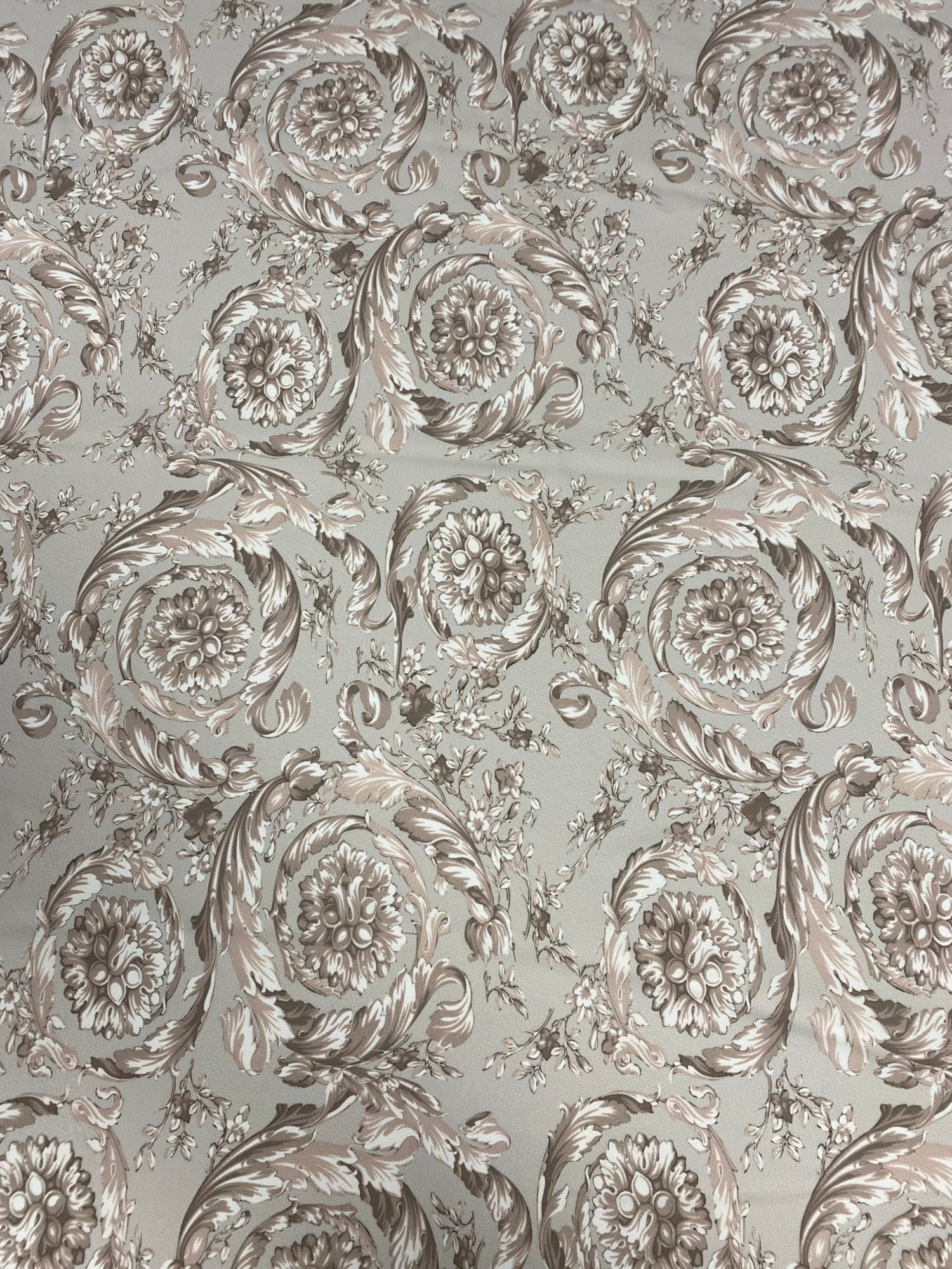 Baroque Floral Damask Fabric in Beige and Taupe - Whotex Online Fabric Store