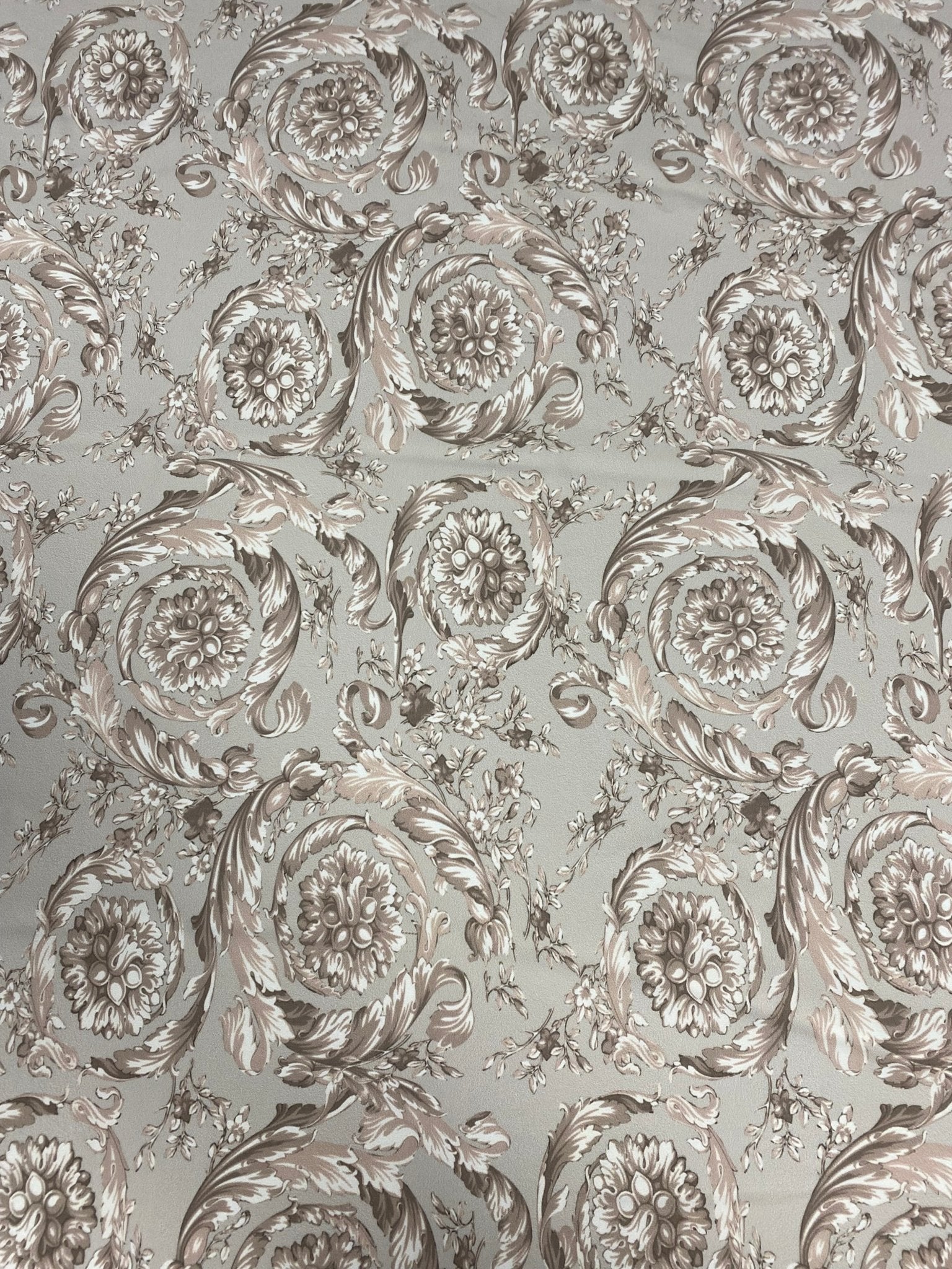 Baroque Floral Damask Fabric in Beige and Taupe - Whotex Online Fabric Store