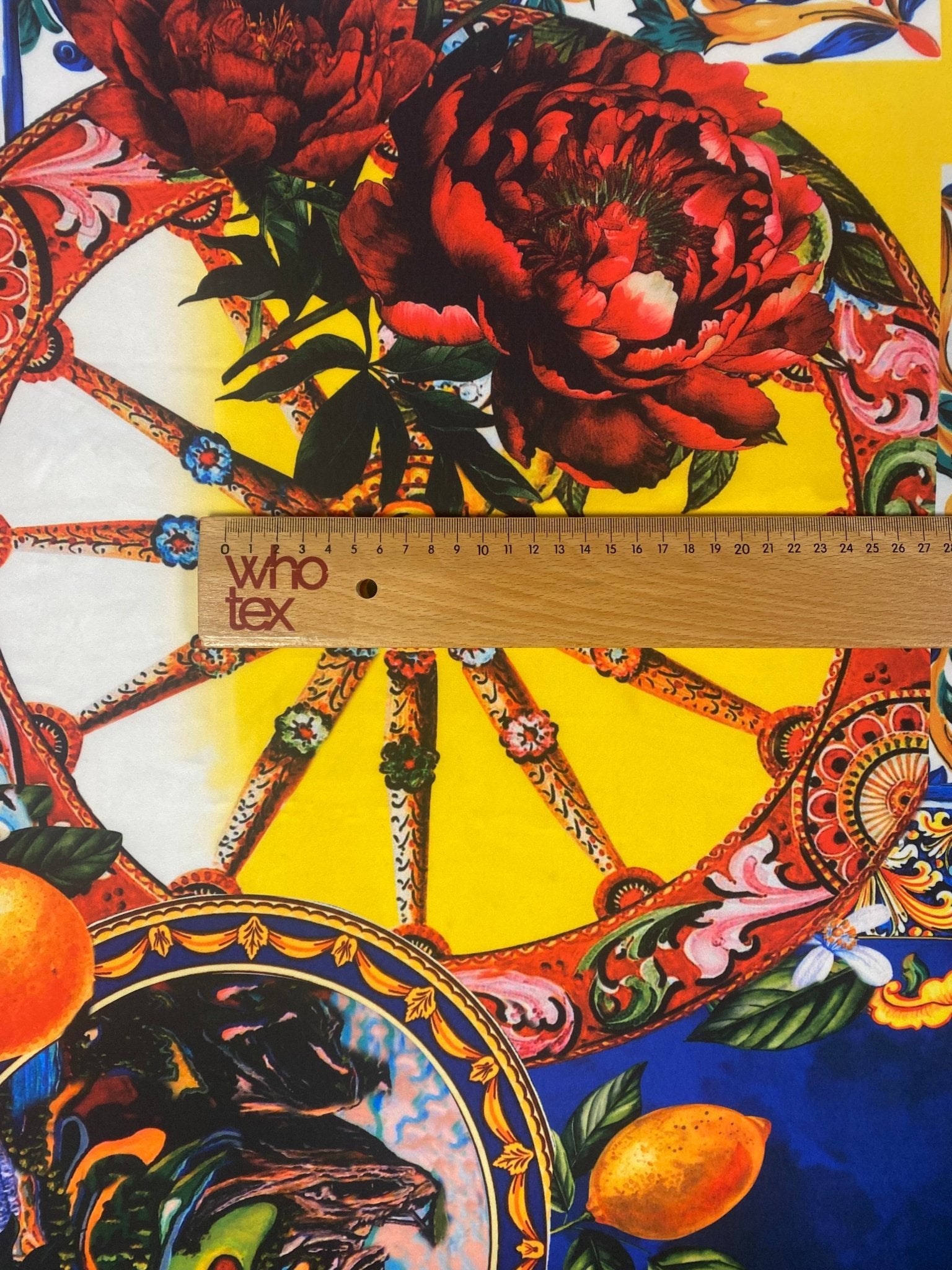 Baroque Floral Print Fabric With Colorful Mediterranean Motifs - Whotex Online Fabric Store