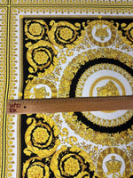 Baroque Gold Medallion Chiffon Satin Fabric by the Metre – Luxury Material - Whotex Online Fabric Store