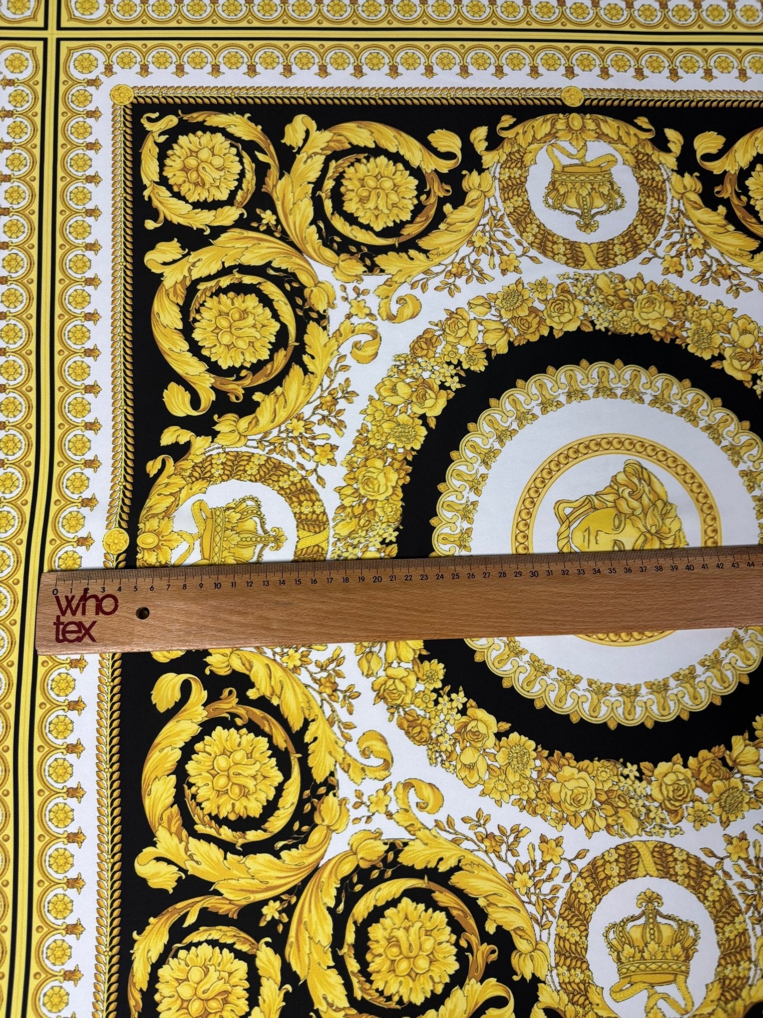 Baroque Gold Medallion Chiffon Satin Fabric by the Metre – Luxury Material - Whotex Online Fabric Store