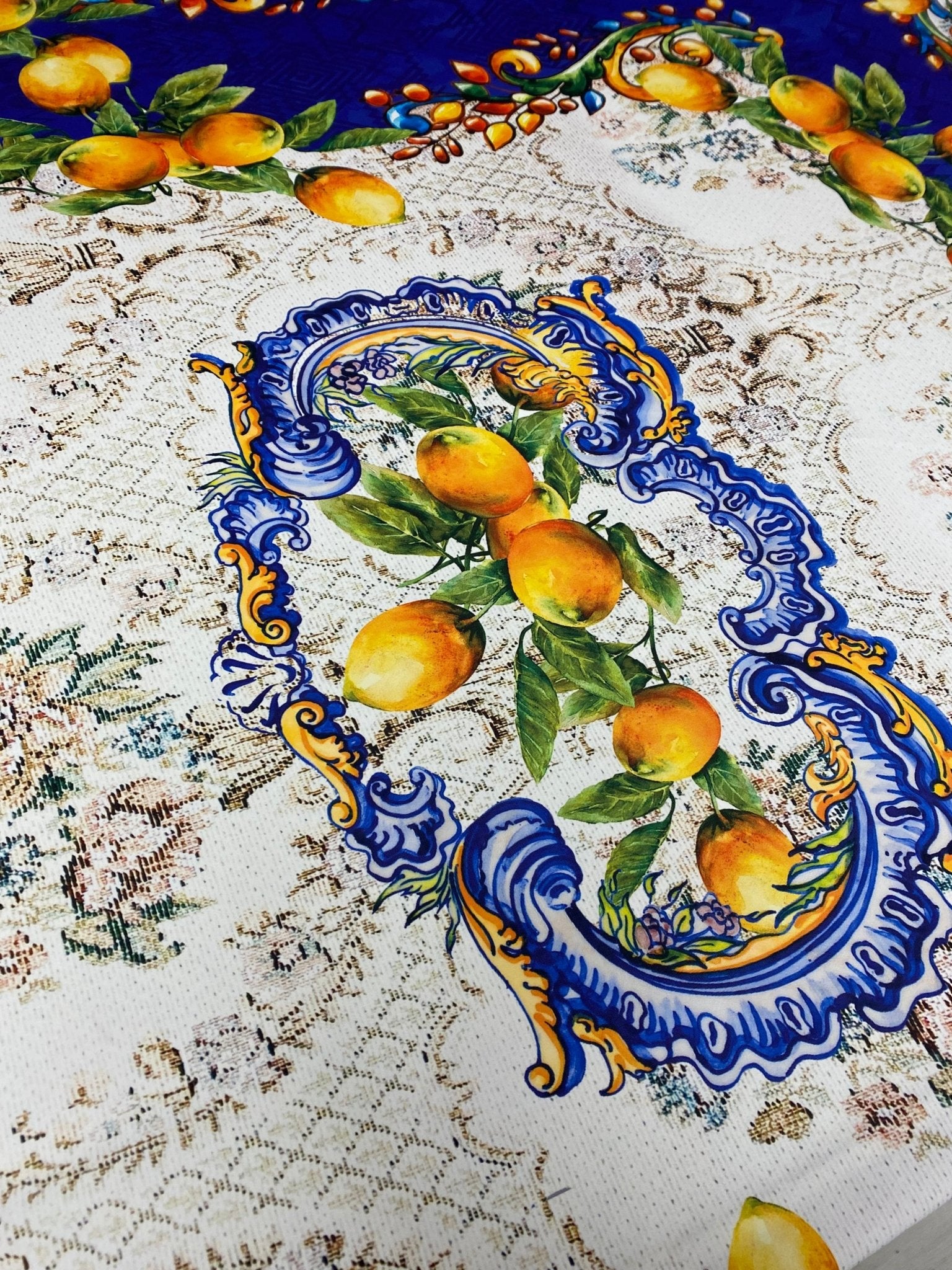 Baroque Lemon & Cherub Crepe Fabric by the Metre – Luxury - Whotex Online Fabric Store