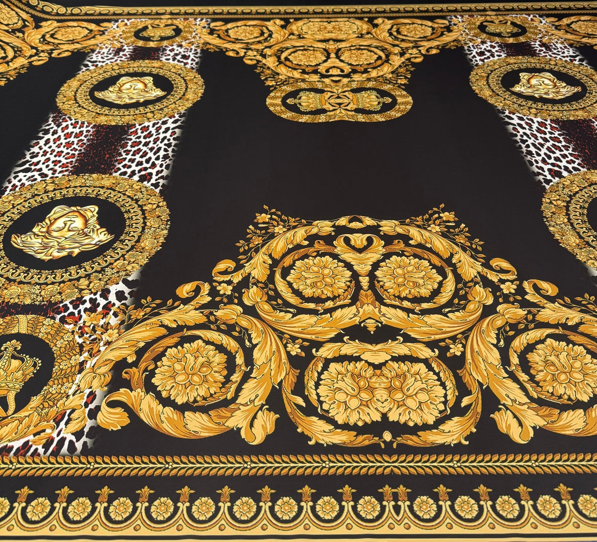 Baroque Leopard Fabric Sold by the Metre - Whotex Fabrics London