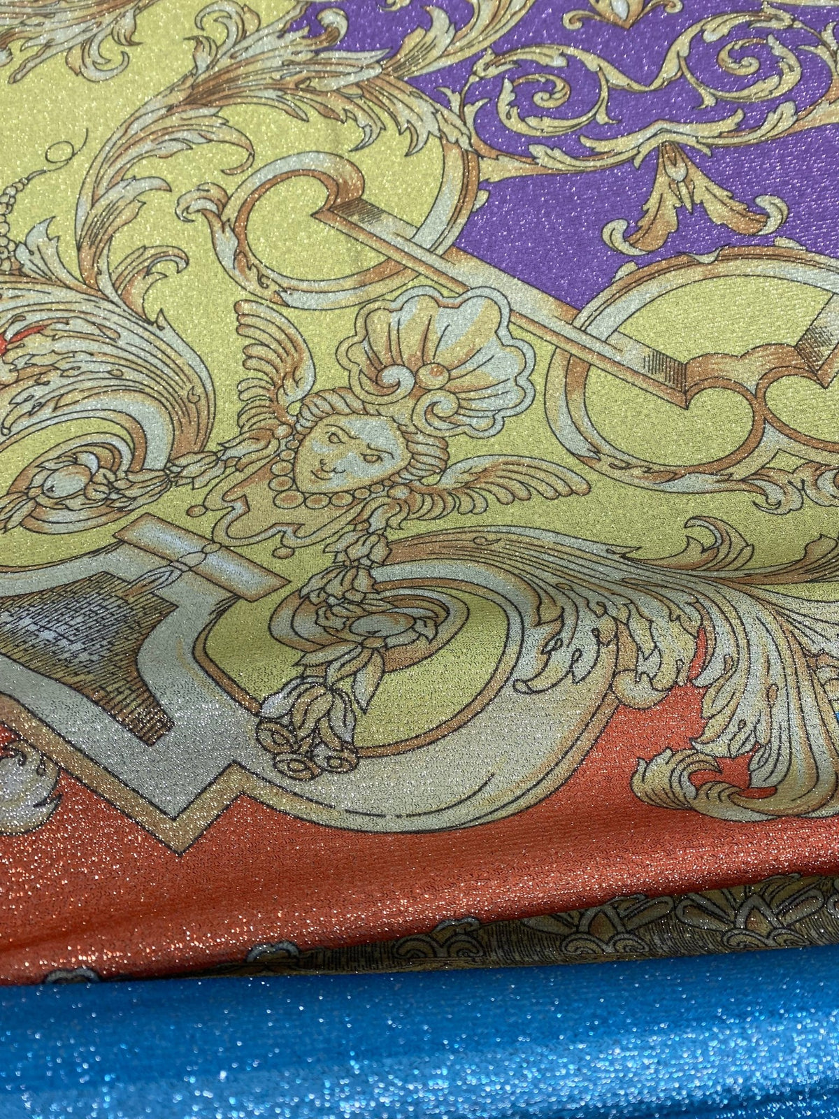 Baroque Panel Lurex Fabric by the Metre - Whotex Fabrics London