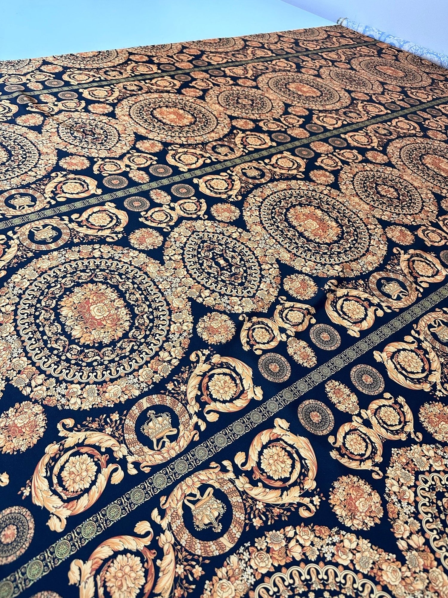 Baroque Pattern Black And Gold Fabric By The Yard - Whotex Online Fabric Store