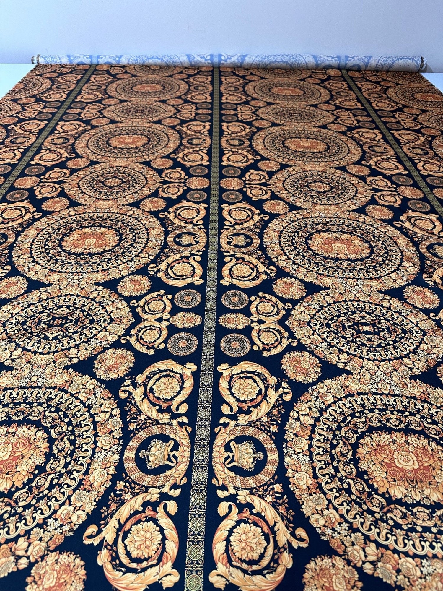 Baroque Pattern Black And Gold Fabric By The Yard - Whotex Online Fabric Store