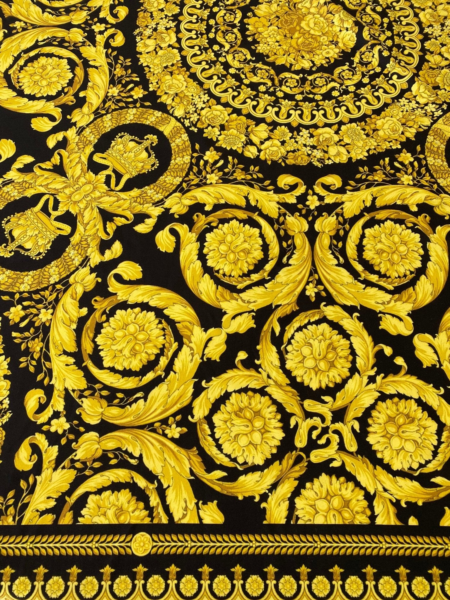 Baroque Pattern Fabric, Black And Gold Luxury Design Fabric - Whotex Online Fabric Store